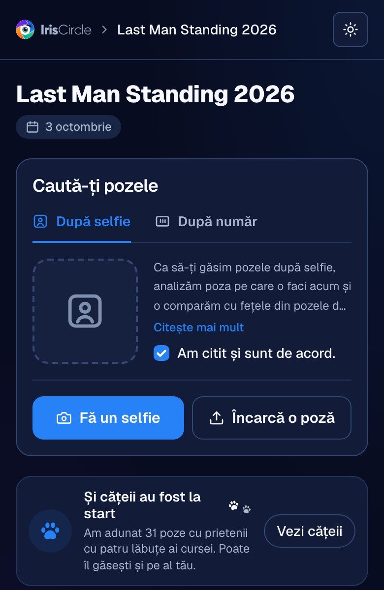 Galeria competiției, deschisă pe telefon